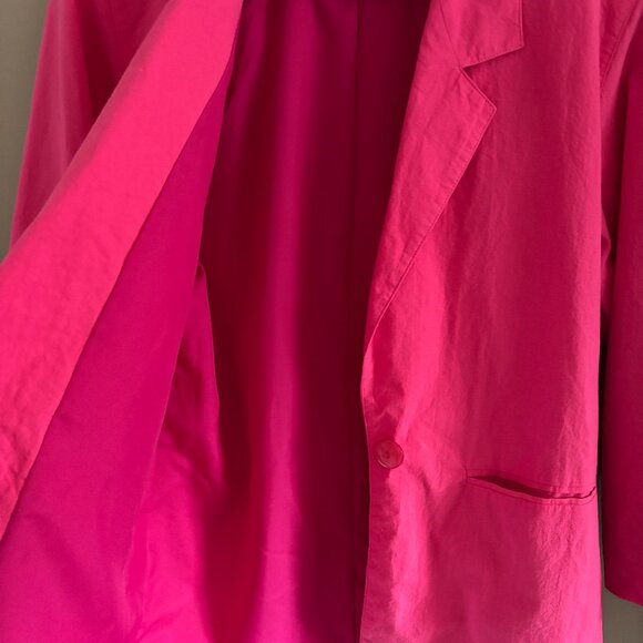 Vtg Hot Pink Cotton Blazer - Picture 8 of 10